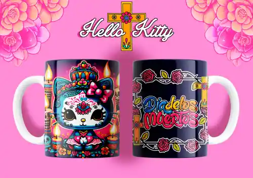 vectores plantilas HELLO KITTY,HALLOWEEN,DÍA DE MUERTOS,FESTEJO,